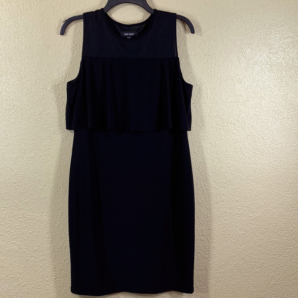 Nine West Black Dress Sleeveless Size 6 Stretchy Back Zipper